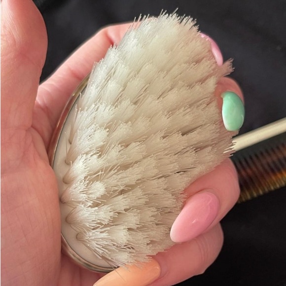 Vintage Tiffany & co childs tortoise shell comb brush set signed sterling silver - Picture 7 of 7